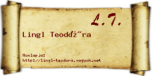 Lingl Teodóra névjegykártya